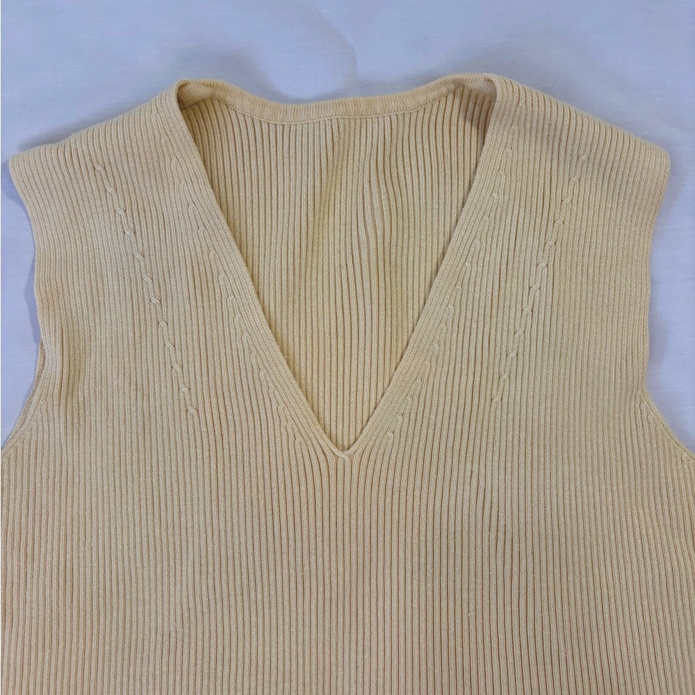 Vintage Butter Yellow Ribbed Tank Top